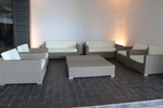 Качествени ратанови мебели за лоби бар на хотел за зимна градина